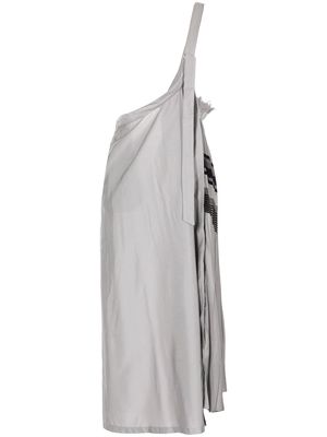 Y's asymmetric pleated maxi skirt - Grey