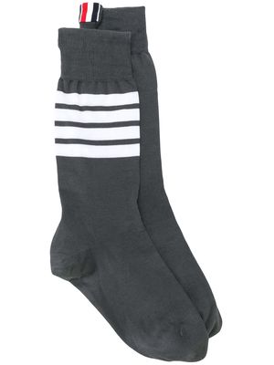 Thom Browne 4-bar stripe socks - Grey