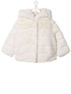 Apparis hooded faux-fur coat - White