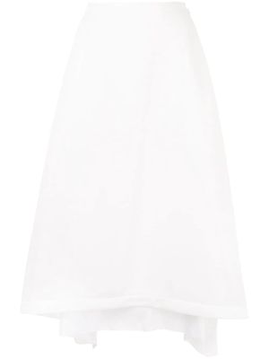 sulvam jersey knit flared skirt - White