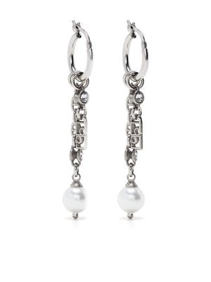 Ports 1961 charm-detail hoop earrings - Silver