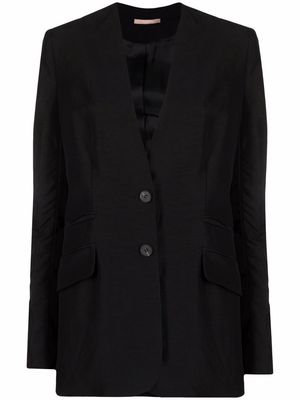 12 STOREEZ collarless tailored blazer - Black