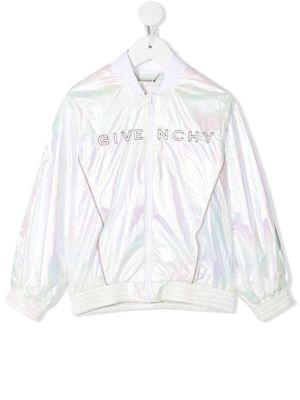 Givenchy Kids logo-embroidered bomber jacket - White