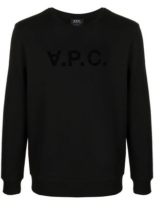 A.P.C. logo-print crew neck sweatshirt - Black