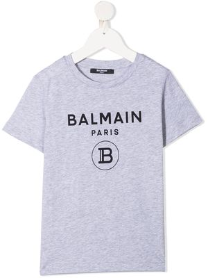 Balmain Kids logo-print cotton T-shirt - Grey