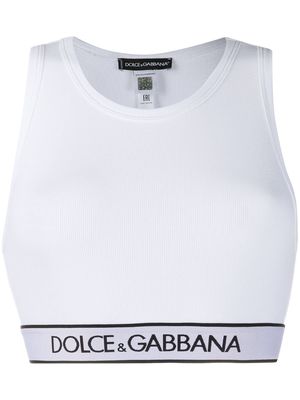 Dolce & Gabbana logo cropped top - White