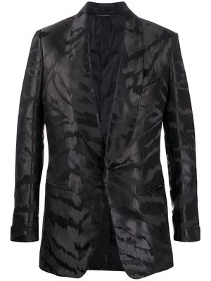 TOM FORD abstract-jacquard satin tuxedo jacket - Black