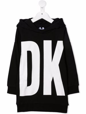 Dkny Kids logo-print hooded jumper dress - Black