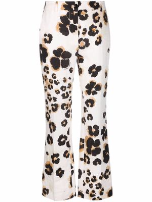 Boutique Moschino leopard-print trousers - White