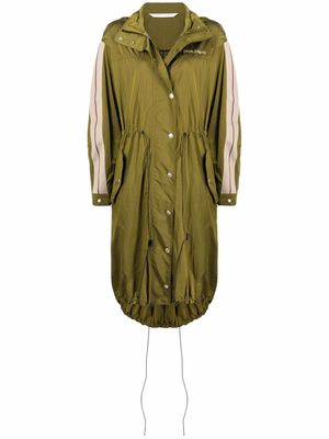 Palm Angels side-stripe hooded coat - Green