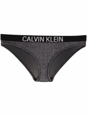 Calvin Klein logo-waistband bikini bottoms - Black