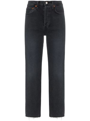 RE/DONE stovepipe raw hem jeans - Black