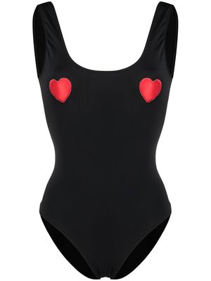 Natasha Zinko heart-appliqué swimsuit - Black