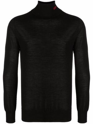 032c fine-knit roll-neck jumper - Black