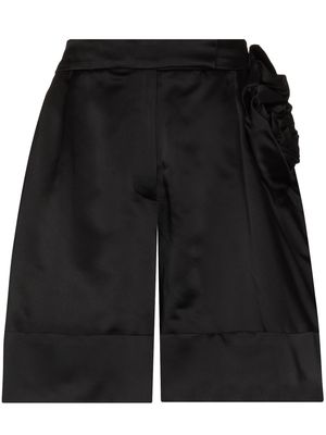 Simone Rocha rose detail sculpted shorts - Black