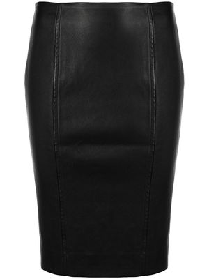 Kiki de Montparnasse leather corset pencil skirt - Black