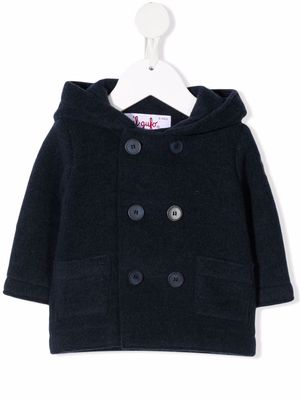 Il Gufo double-breasted hooded coat - Blue