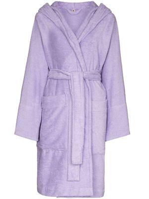TEKLA hooded organic cotton robe - Purple