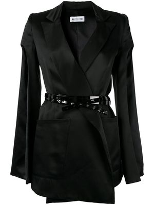 Maticevski slit sleeves belted blazer - Black