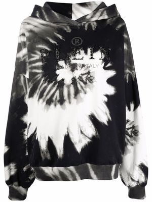 Philipp Plein tie dye print hoodie - Black