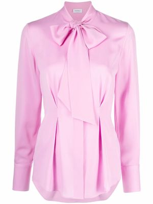 Salvatore Ferragamo bow-detail silk shirt - Pink