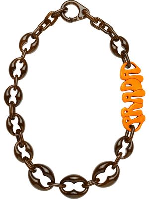 Prada Acrylic glass necklace with logo - Brown