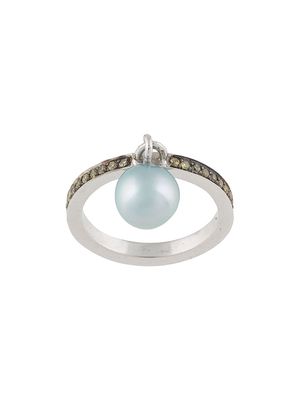 DALILA BARKACHE 18kt white gold icy blue Akoya pearl gemstone ring - Silver