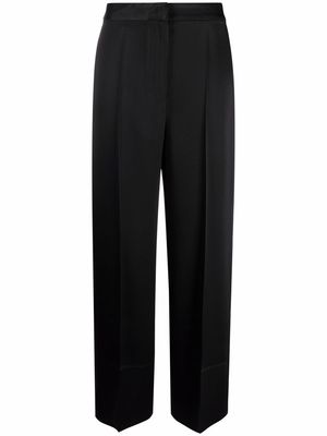 There Was One straight-leg cropped satin trousers - Black