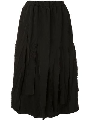Black Comme Des Garçons destroyed-effect high-waist skirt