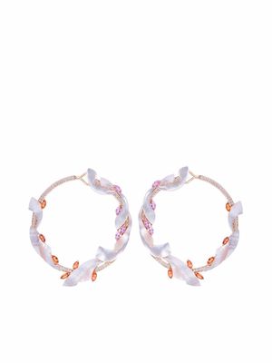 Ananya 18kt rose gold Mogra Coronation hoop earrings - Pink