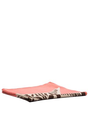 Cold Picnic 30” x 40” zebra-knit blanket - Pink