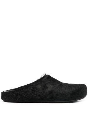 Marni calf hair slippers - Black