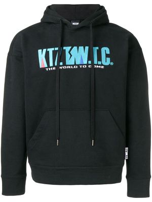 KTZ mountain letter embroidered hoodie - Black