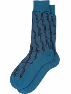 Prada superfine wool ankle socks - Blue