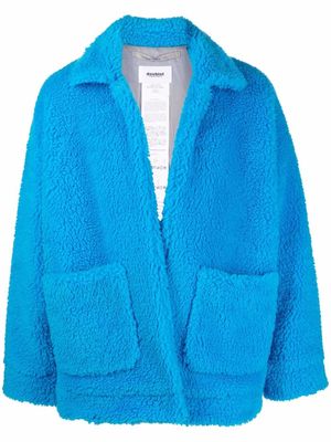 Doublet Painting print faux-shearling coat - Blue