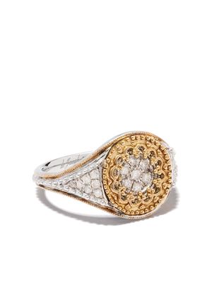 DE JAEGHER 9kt yellow gold and silver diamond Lovely ring