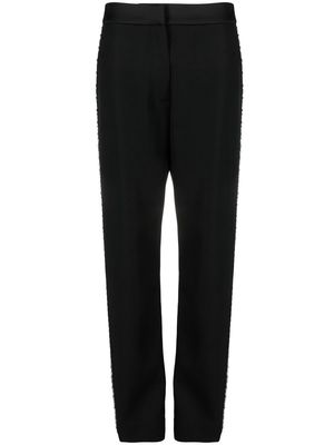 Balmain crystal-embellished straight-leg trousers - Black