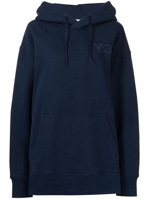Y-3 logo print hoodie - Blue