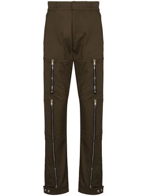 Givenchy zip-detail straight-leg trousers - Green