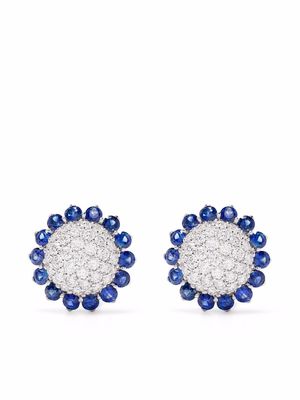 LEO PIZZO 18kt white gold diamond sapphire Aurora earrings - Silver