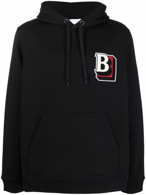 Burberry logo-patch hoodie - Black