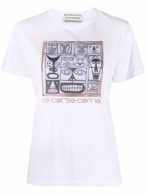 10 CORSO COMO Faces-print cotton T-shirt - White
