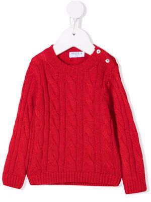 Siola cable-knit jumper - Red