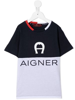 Aigner Kids two-tone t-shirt - Blue
