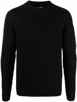 C.P. Company Lens-detail ribbed-knit jumper - Black