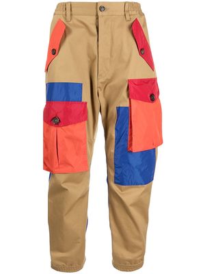 Dsquared2 patchwork-effect cargo trousers - Brown