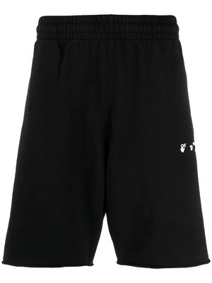 Off-White logo track shorts - Black