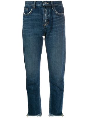 Current/Elliott straight-leg cropped jeans - Blue