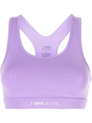 7 DAYS Active logo-print sports bra - Purple