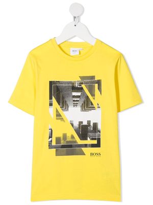BOSS Kidswear graphic-print cotton T-shirt - Yellow